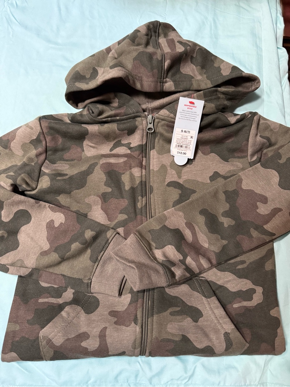 Cat & Jack Kids Camo Zip-Up Hoodie - Brown, Olive